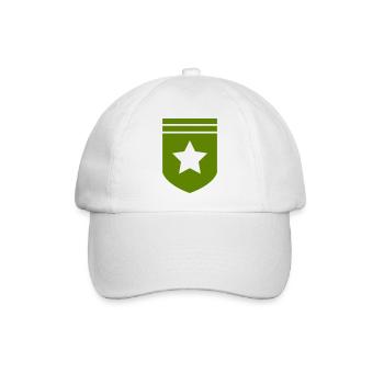 Grünes Wappenstern-Design - Baseballkappe - Weiß/Weiß - Vorne