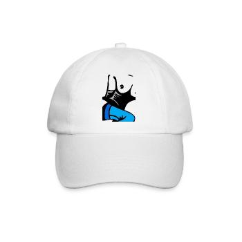 Abstrakter blauer Schuh mit Flügeln - Baseballkappe - Weiß/Weiß - Vorne