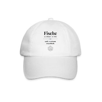 Fische Sternzeichen Eigenschaften - Baseballkappe - Weiß/Weiß - Vorne