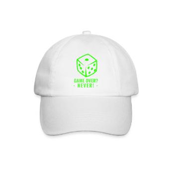 GAME OVER? - NEVER! - Baseballkappe - Weiß/Weiß - Vorne