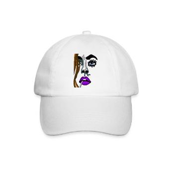Intensives Model Lippenporträt Neonfarben - Baseballkappe - Weiß/Weiß - Vorne