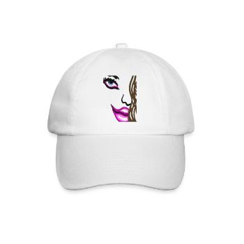 Farbige Lippen und Auge Pop-Art Frauen Portrait - Baseballkappe - Weiß/Weiß - Vorne