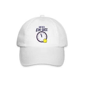 Tennis Spruch Nur noch ein Satz Tennisspieler - Baseballkappe - Weiß/Weiß - Vorne