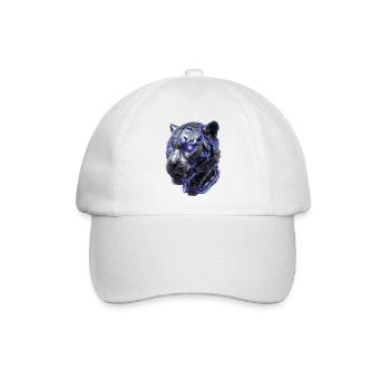 Neon-Tiger Kopf - Baseballkappe - Weiß/Weiß - Vorne