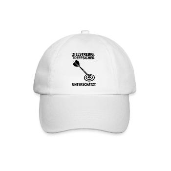 Unterschätzter Dartspieler Dartpfeil Bullseye - Baseballkappe - Weiß/Weiß - Vorne