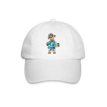 Skater Erdmännchen Coole Streetwear - Baseballkappe - Weiß/Weiß - Vorne
