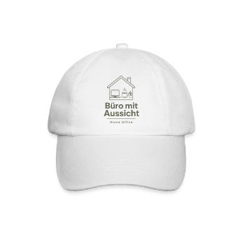 Büro mit Aussicht: Home‑Office Skizze - Baseballkappe - Weiß/Weiß - Vorne