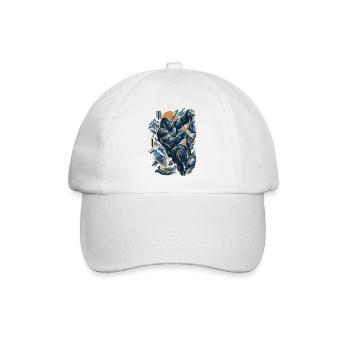 Abstrakt Gorilla Bouldern – Modernes Design - Baseballkappe - Weiß/Weiß - Vorne