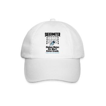 Siebenmeter Shirt – Ein Wurf. Keine Gnade. - Baseballkappe - Weiß/Weiß - Vorne