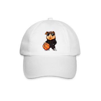 Basketball Meerschweinchen - Baseballkappe - Weiß/Weiß - Vorne