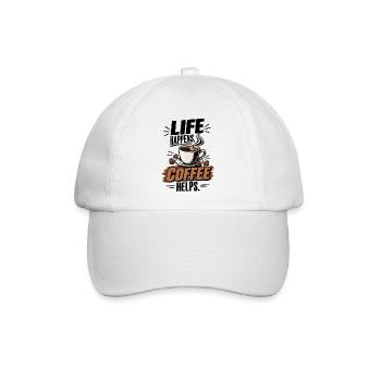 Life Coffee Kaffeefan Design - Baseballkappe - Weiß/Weiß - Vorne