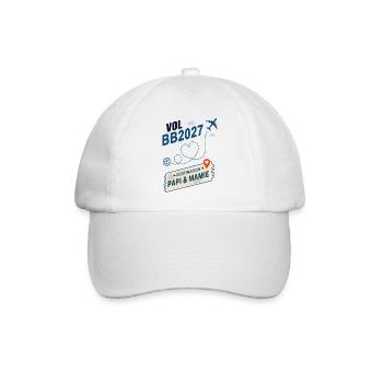 Flug BB2027 Ziel Opa und Großmutter - Baseballkappe - Weiß/Weiß - Vorne