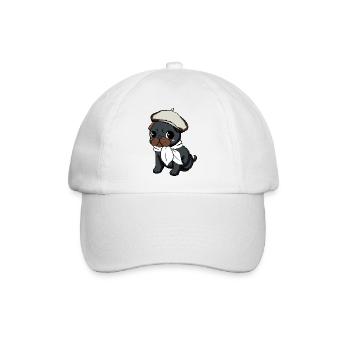 Black Pug Beret - Baseballkappe - Weiß/Weiß - Vorne