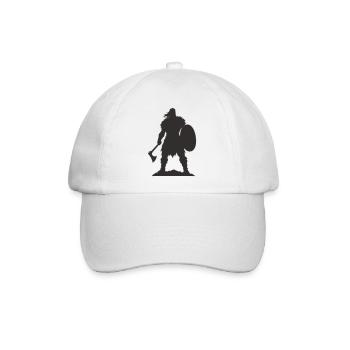 Wikinger Krieger mit Axt und Schild - Baseballkappe - Weiß/Weiß - Vorne