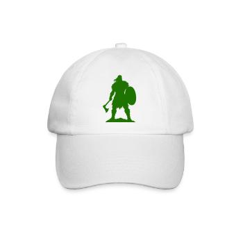 Wikinger Krieger Silhouette - Baseballkappe - Weiß/Weiß - Vorne