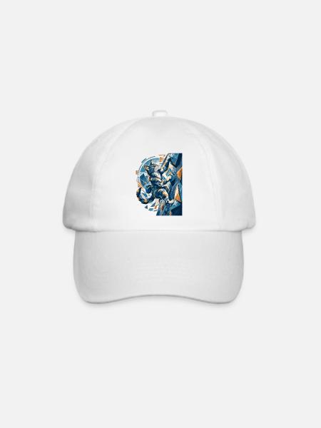 Abstrakte Boulder-Katze beim Klettern Design - Baseballkappe - Weiß/Weiß