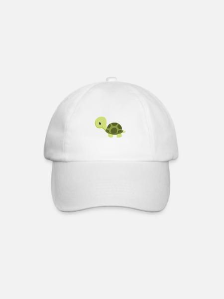 Schildkröte - Baseballkappe - Weiß/Weiß