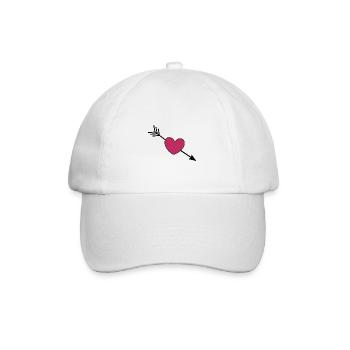 violettes Herz Herzen violett rot Valentinstag - Baseballkappe - Weiß/Weiß - Vorne