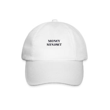 Money Mindset MON€Y MIND$€T Geschenkidee - Baseballkappe - Weiß/Weiß - Vorne