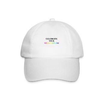 Celebrate your strangeness Geschenkidee LGBTQ+ - Baseballkappe - Weiß/Weiß - Vorne