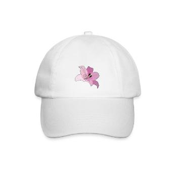 Rosa Orchidee - Baseballkappe - Weiß/Weiß - Vorne