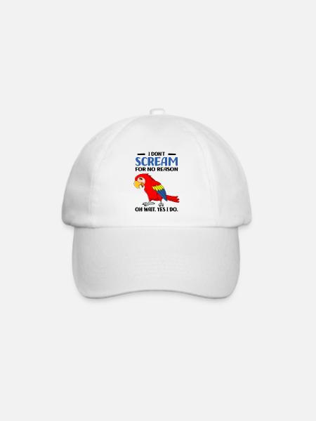 Papageien - Baseballkappe - Weiß/Weiß