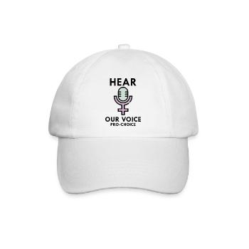 Hören Sie unsere Voice Pro Choice - Baseballkappe - Weiß/Weiß - Vorne
