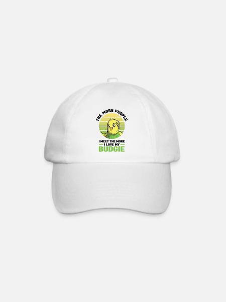 Wellensittich - Baseballkappe - Weiß/Weiß