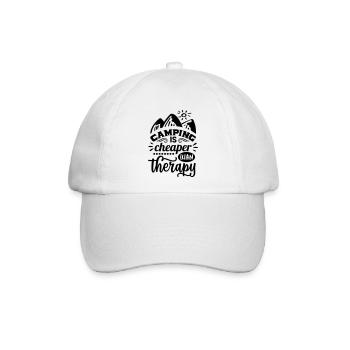 Camping ist billiger - Baseballkappe - Weiß/Weiß - Vorne