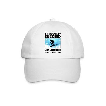 Skysurfing Fallschirmspringen Extremsport Fallschirmspringer Lustig - Baseballkappe - Weiß/Weiß - Vorne