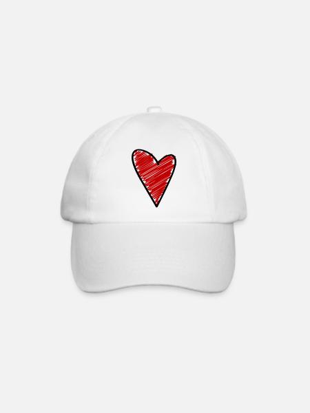herz symbol love - Baseballkappe - Weiß/Weiß