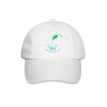 Ein Tropfen nach dem anderen - motivierender Druck - Baseballkappe - Weiß/Weiß - Vorne