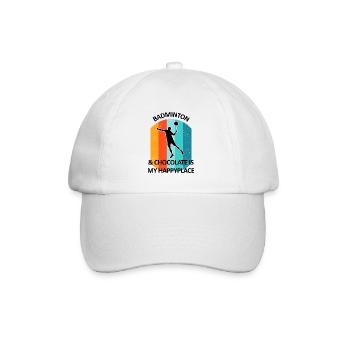 Badminton Federball Badmintonspieler Schokolade - Baseballkappe - Weiß/Weiß - Vorne
