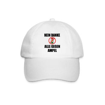ampel nein danke - Baseballkappe - Weiß/Weiß - Vorne