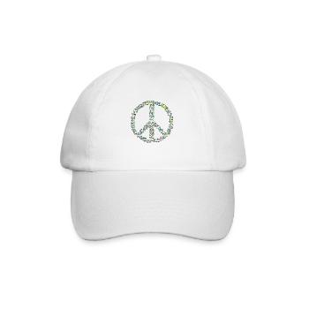 hug me - peace - Baseballkappe - Weiß/Weiß - Vorne