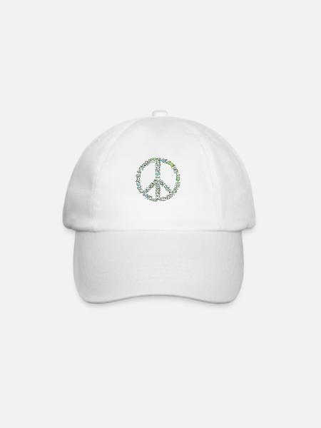 hug me - peace - Baseballkappe - Weiß/Weiß