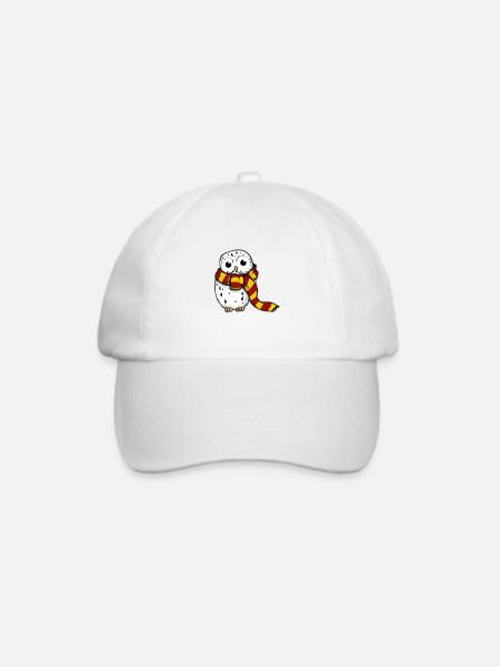 Schneeeule - Rot-Gelb - Baseballkappe - Weiß/Weiß