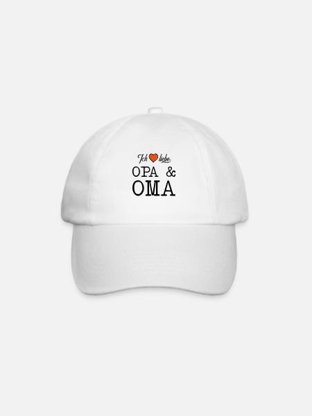 Ich liebe Opa und Oma Herz - Baseballkappe - Weiß/Weiß