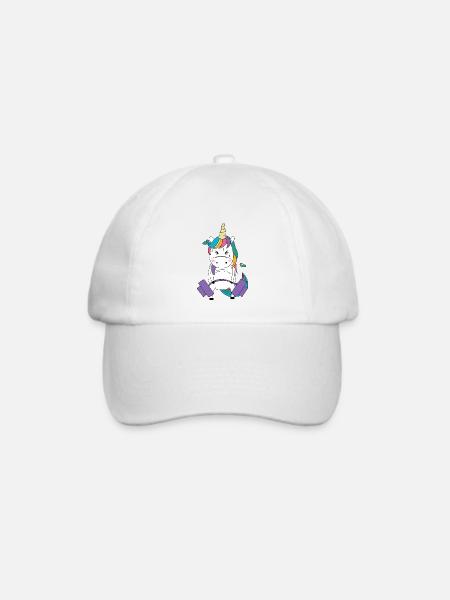 Deadlift Unicorn Fitness Einhorn Geschenk - Baseballkappe - Weiß/Weiß