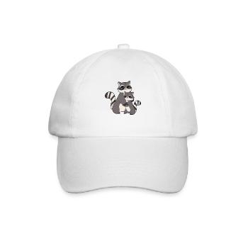 Waschbär Umarmen - Baseballkappe - Weiß/Weiß - Vorne