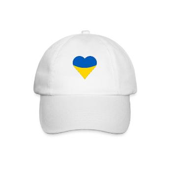 Flagge der Ukraine, ich bin mit der Ukraine - Baseballkappe - Weiß/Weiß - Vorne
