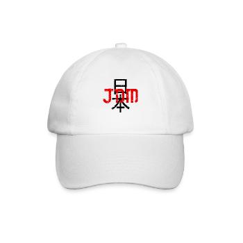 JDM Tuning Japan Nihon - Baseballkappe - Weiß/Weiß - Vorne
