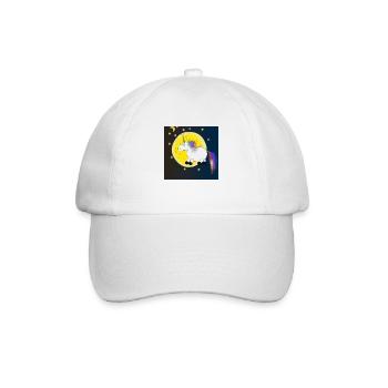 ein unikorn auf dem mond - Baseballkappe - Weiß/Weiß - Vorne