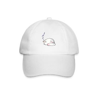 I Draw Lucky Star White Cat Sleeping With Its - Baseballkappe - Weiß/Weiß - Vorne