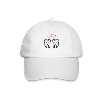 zähne verliebt - Baseballkappe - Weiß/Weiß - Vorne