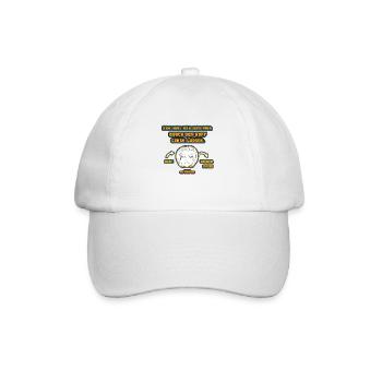 witziges Nicht-Nachdenken-Design / lustige Sprüche - Baseballkappe - Weiß/Weiß - Vorne