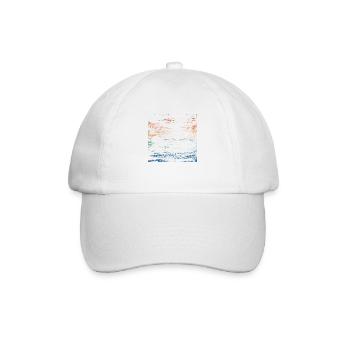 Retro Regenbogen Distressed Pinselstriche - Baseballkappe - Weiß/Weiß - Vorne