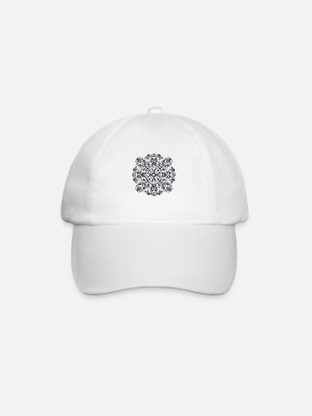 Portugiesisches Mandala - Baseballkappe - Weiß/Weiß