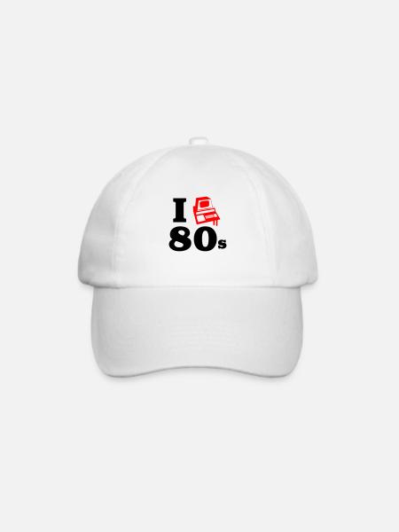 i love 80s | Retro-Computer - Baseballkappe - Weiß/Weiß
