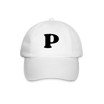 Buchstabe p - Baseballkappe - Weiß/Weiß - Vorne